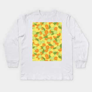 Citrus Splash Seamless Surface Pattern Design Kids Long Sleeve T-Shirt